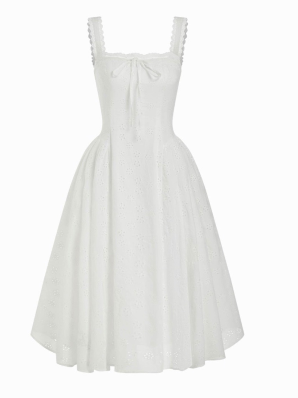 NWT WHITE SCULPTURAL SWEETHEART EYELET LACE UP RUFFLED MAXI DRESS M
